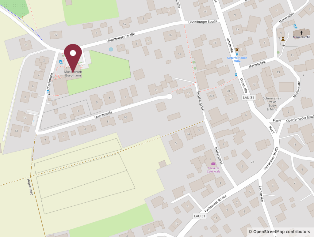 Haus der Musik markiert auf Karte des OpenStreetMap-Projekts